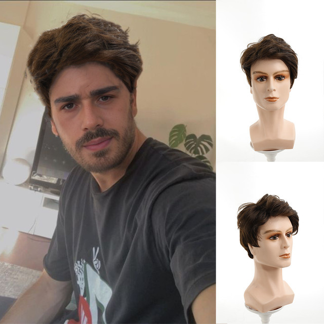 Allaosify Synthetisches Haar 4-Zoll Dauerwelle für Herren - Bild 1