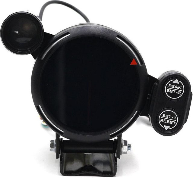 VehicleKit Auto-Tachometer Drehzahlmesser mit 7-Farben-Hintergrundbeleuchtung in Schwarz, 3,5 Zoll Durchmesser, 0-11000 U/min - Bild 1