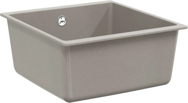 vidaXL Waschbecken aus Granitkomposit in Grau, Unterbau-Spüle, Breite: 46,0 cm, Tiefe: 46,0 cm, Höhe: 3,0 cm - Bild 1