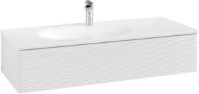 V&B Waschtischunterschrank Antao mit Auszugbeleuchtung in Weiß lackiert, B/T/H: 118,8 x 25,6 x 49,3 cm - Bild 1