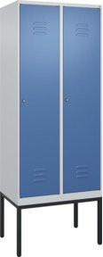 C+P Spind Classic PLUS Garderobenschrank mit 2 Abteilen, Stahlkonstruktion, Zylinderschloss und 4 Garderobenhaken, H x B x T: 212 x 80 x 50 cm - Bild 1