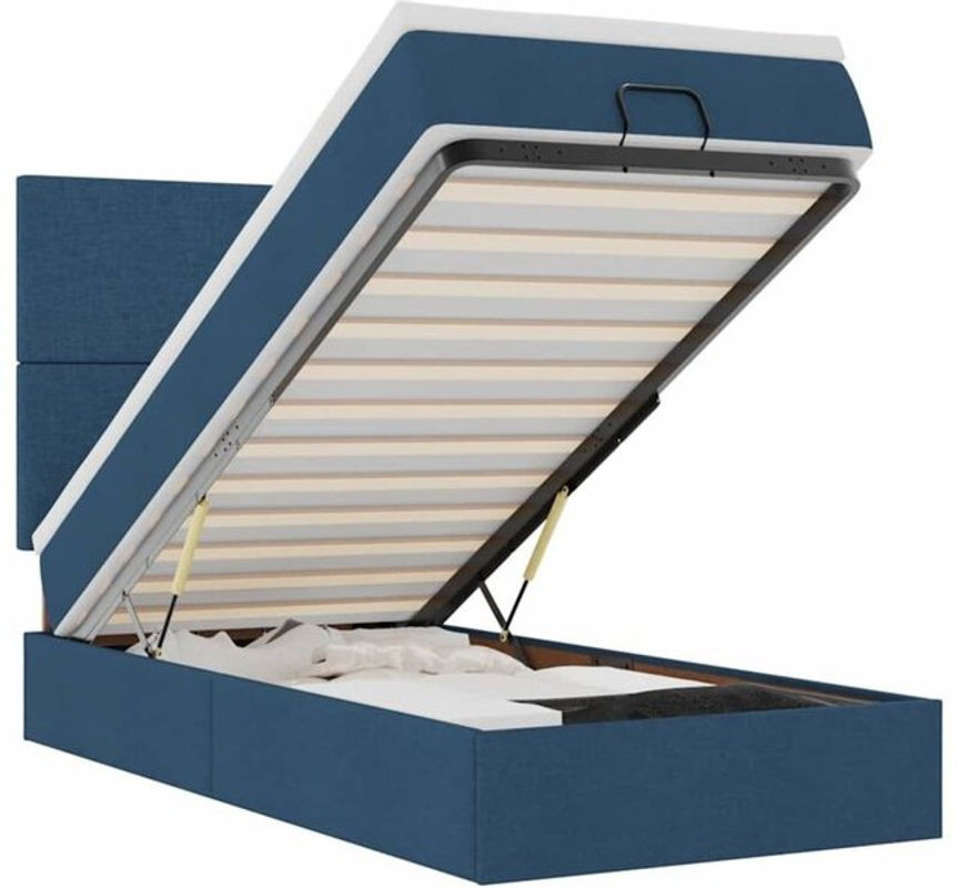 vidaxl Polsterbett Ottomane mit Matratze und LED in Blau mit Stoffbezug B/T/H: 100 x 200 x 128 cm - Bild 1