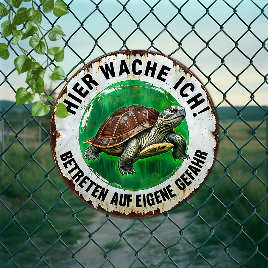 Potdemiel Aluminium-Wandschild Vintage Here I Guard Enter If I Find Myself, Mehrfarbig, B/H: 20,32 x 20,32 cm - Bild 3