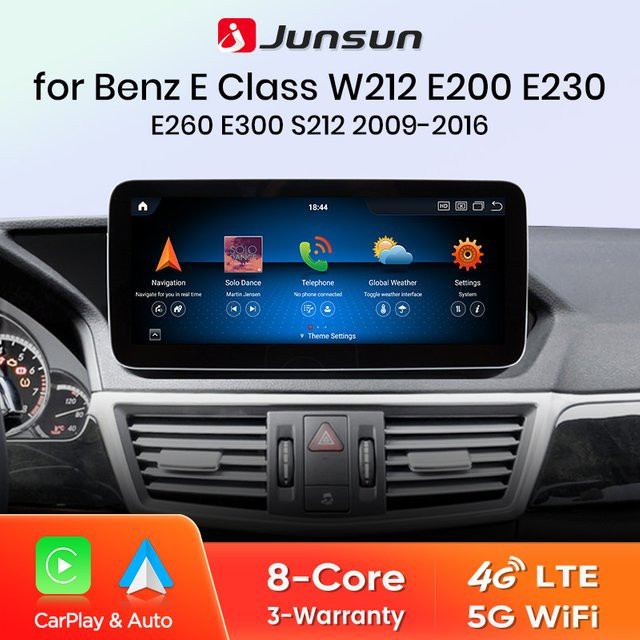 Junsun Qualcomm 665 Android Auto und Wireless CarPlay Autoradio für Mercedes Benz E-Klasse W212 S212 2009–2016 in Schwarz - Bild 1