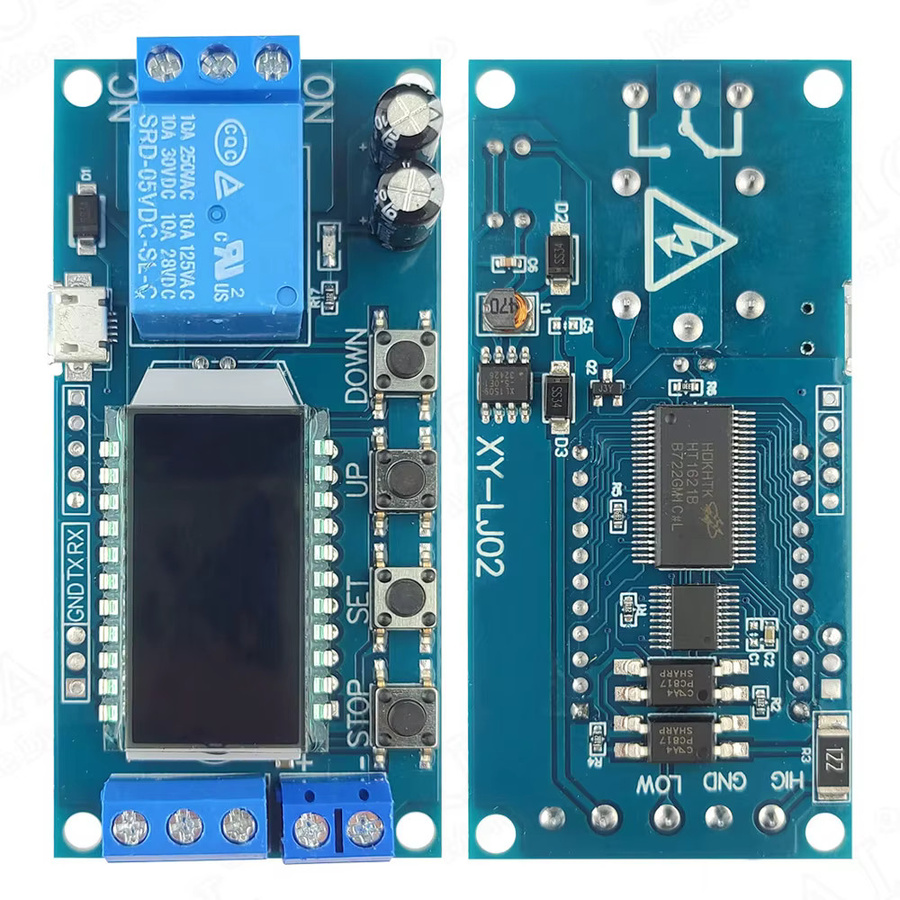 Einleitungs-Relais XY-LJ02 mit Anzeige und USB-C Anschluss, Verzögerungsmodul für Timing-Schaltungen, Blau - Bild 2