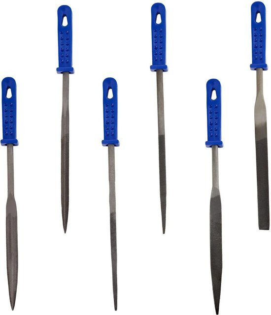 LUX-TOOLS Schlüsselfeilen Set 6-teilig, flach, blau, 100 mm - Bild 1