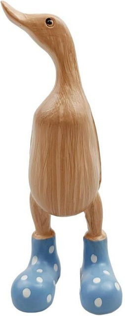 Happy Camp Entenskulptur aus Kunstharz in Blau mit Regenstiefeln, Deko-Figur für den Tisch, Höhe: 20 cm - Bild 1
