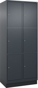 C+P Schließfachschrank Classic PLUS mit Sockel und 2 Abteilen, Farbe Anthrazitgrau, B/T/H: 80 x 50 x 195 cm - Bild 1