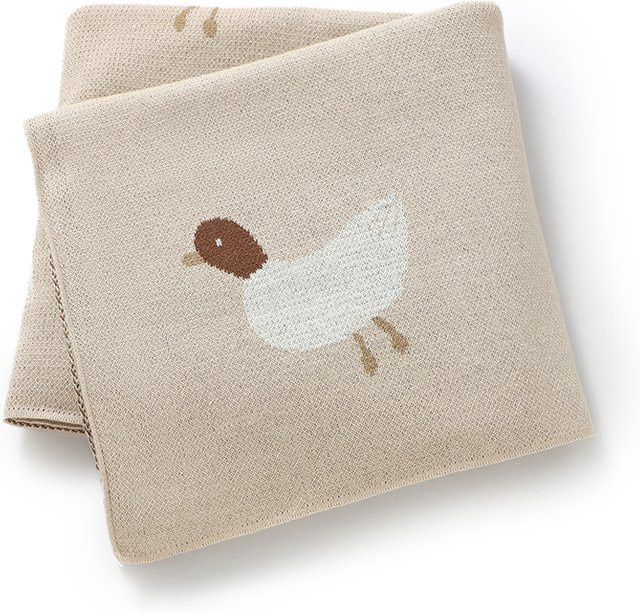 Mimixiong Reversible Babydecke aus Baumwolle für Neugeborene und Kleinkinder, Beige, B/B: 100 x 80 cm - Bild 1