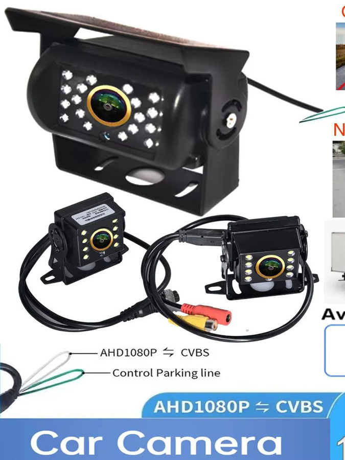 BYNCG Rückfahrkamera für Lkw, Anhänger und Pickups mit Full-HD AHD 1080P, 18 LED IR Nachtsicht und wasserdichtem Gehäuse, Schwarz - Bild 5