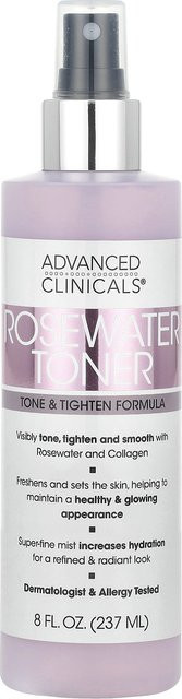 Advanced Clinicals Rosenwasser-Toner mit Kollagen, 237 ml - Bild 1