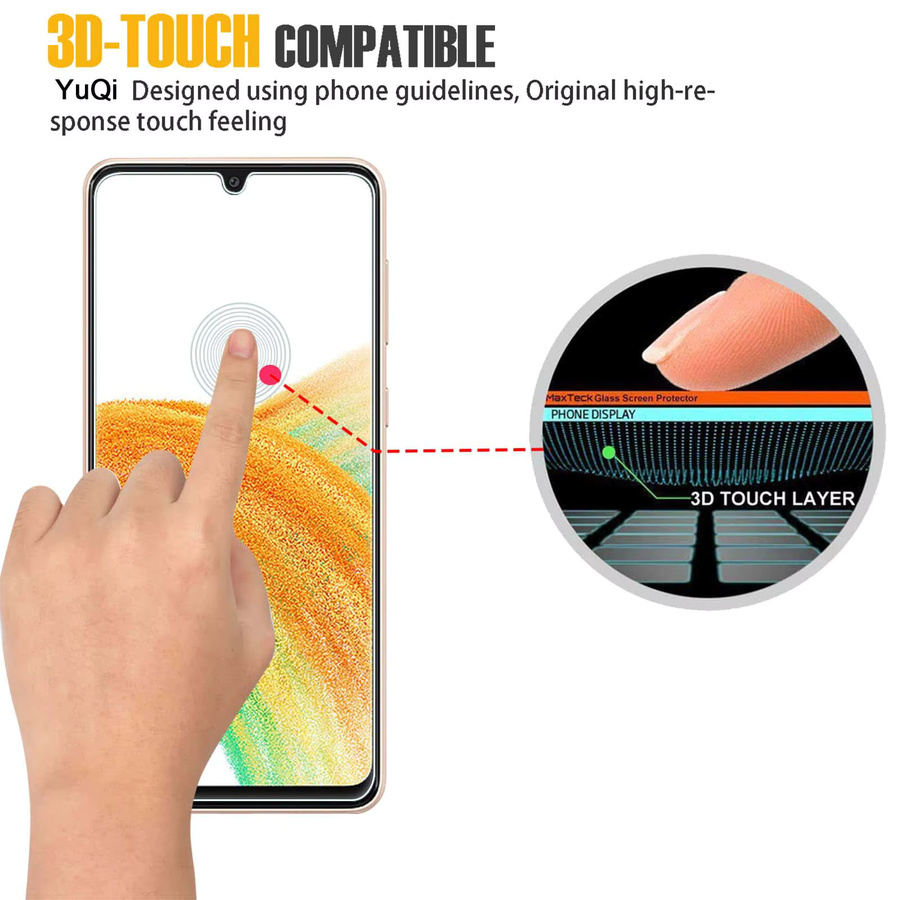 Displayschutzfolie aus gehärtetem Glas für Samsung Galaxy A33 5G, transparent, HD Kristall, 9H Härtegrad - Bild 2