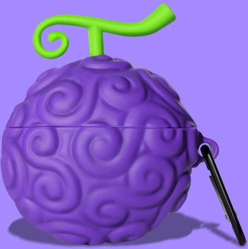 Schutzhülle mit Teufelsfrucht-Cartoon für Apple AirPods 4, AirPods Pro 2, AirPods 3, 2, 1 in Lila - Bild 1