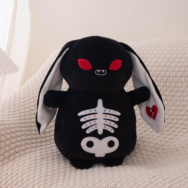 Yiran Health & Beauty Goth-Hase Plüschtier, Schwarz, 22cm - Bild 1
