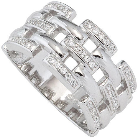 Colfem Ring 925 Silber, Zirkonia, Damen, Ringgröße 50 - Bild 1