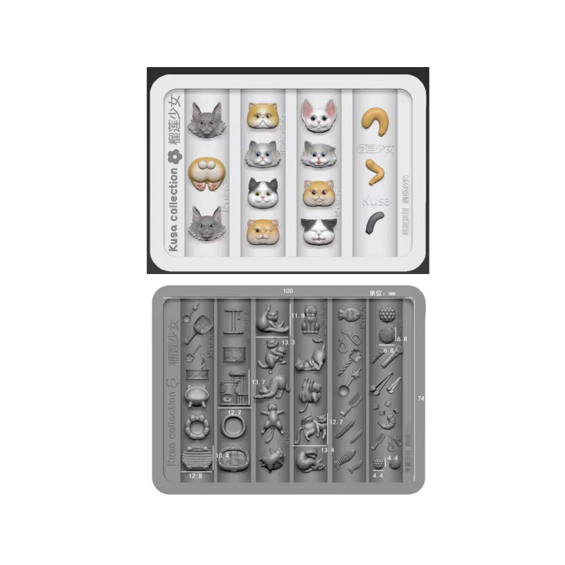 Cartoon-Silikon-Nagelkunstform, Katzen-Motiv, 3D-Design - Bild 2