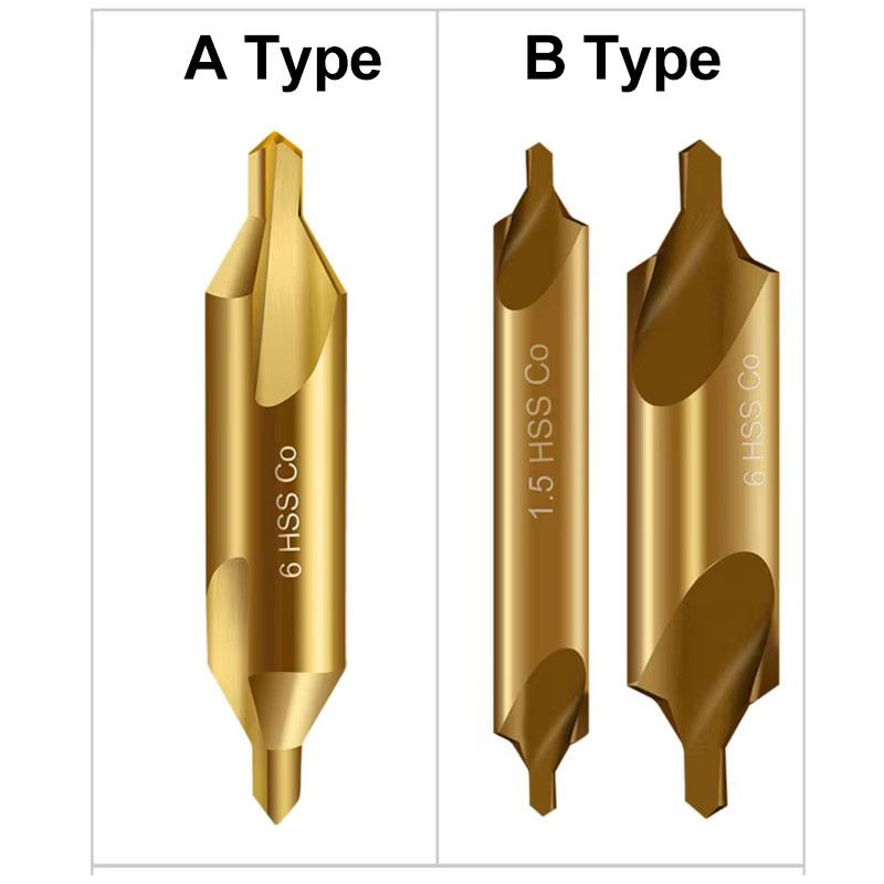 Conboom M35 Kobalt-Mittelbohrer und 60-Grad-Senkerbohrer aus Edelstahl in Gold für die Metallbearbeitung - Bild 2
