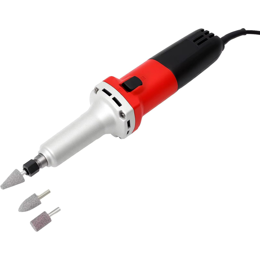 CNCEST Geradschleifer Stabschleifer in Rot mit 600 Watt und 27000 U/min, 6mm Aufnahme für Schleifen, Fräsen und Entgraten - Bild 4