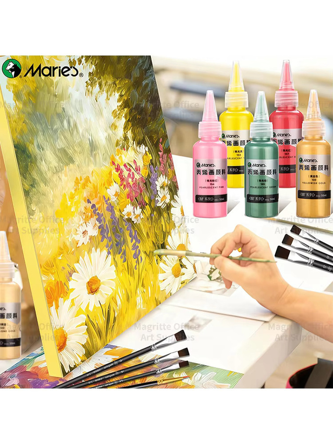 Marie's Metallic-Acrylfarbe Silber und Schwarz, glänzende und deckende Kunstfarbe für Holz, Glas und Porzellan, 50 ml - Bild 5