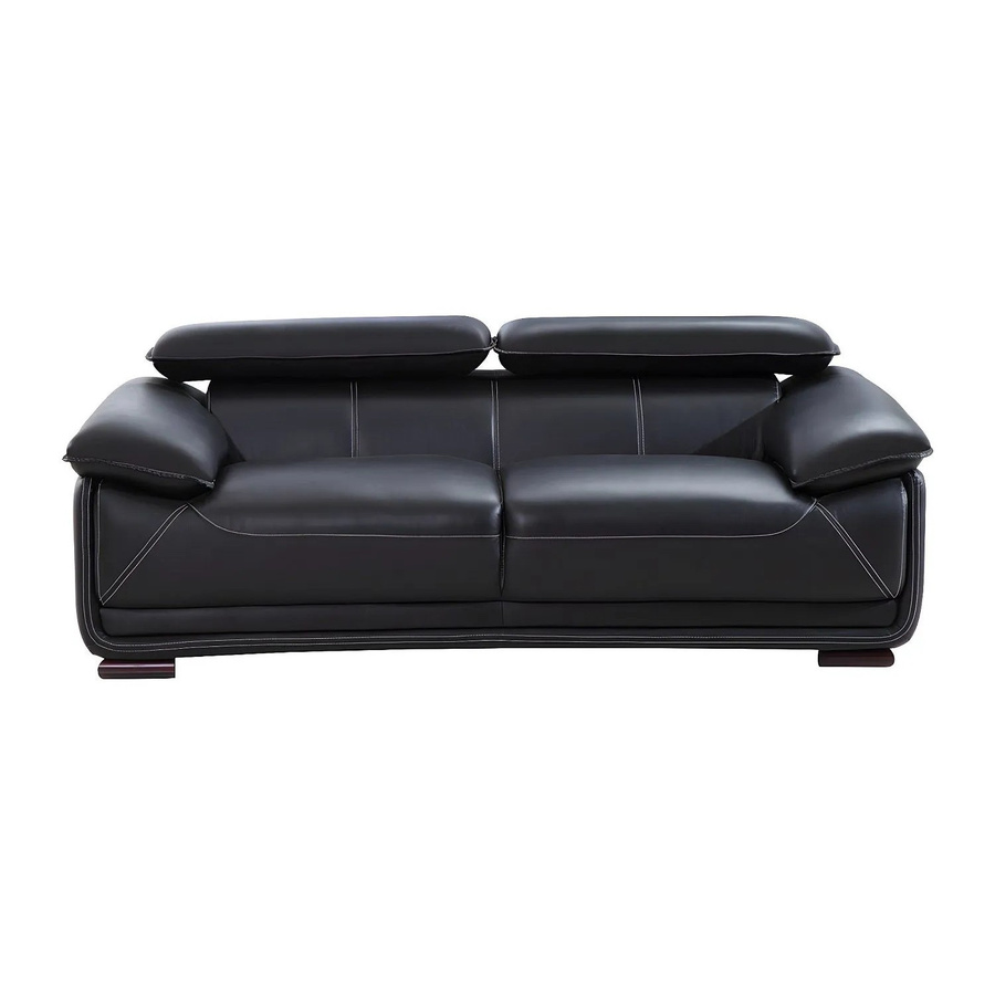 Vente-unique Sofa Macelo in Schwarz aus Kunstleder mit 204 cm Breite - Bild 2