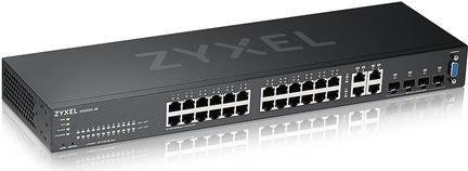 Zyxel GS2220-28 Managed Switch mit 24 x 10/100/1000 Ethernet/LAN Ports und 4 x Kombi-Gigabit-SFP in Schwarz - Bild 1