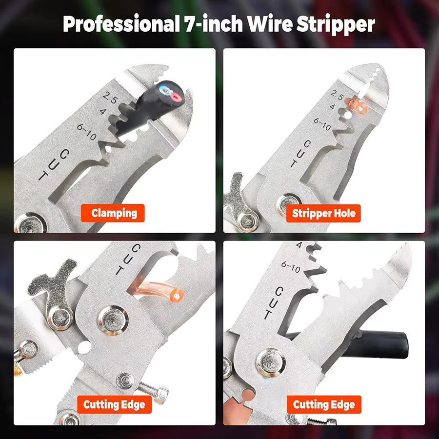 WOZOBUY 10-in-1 Multifunktions-Abisolierzange für Elektriker mit Spannungsprüfung, Kabel-Schneidefunktion und Crimp-Werkzeug - Bild 5