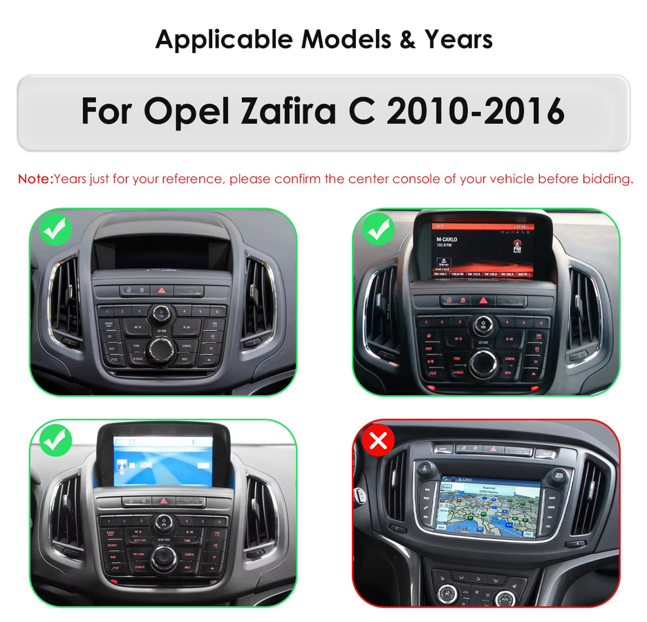 OSSURET Android 14 Autoradio für Opel Zafira C 2010 - 2016 mit 4G, 8-Kern Snapdragon 6115, Carplay, GPS und 360 Kamera in Schwarz - Bild 2