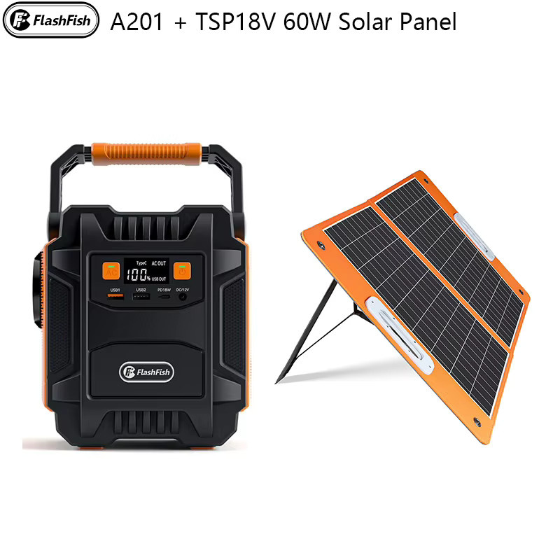 FlashFish A201 Tragbare Powerstation 172,8Wh 200W mit 230V AC-Steckdose und LED-Solargenerator - Bild 9