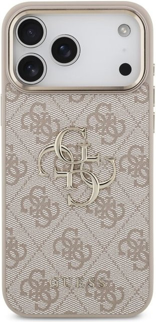 Guess 4G Big Logo Smartphone Hülle kompatibel mit iPhone 18 Pro Max und iPhone 17 Pro Max in Beige - Bild 1