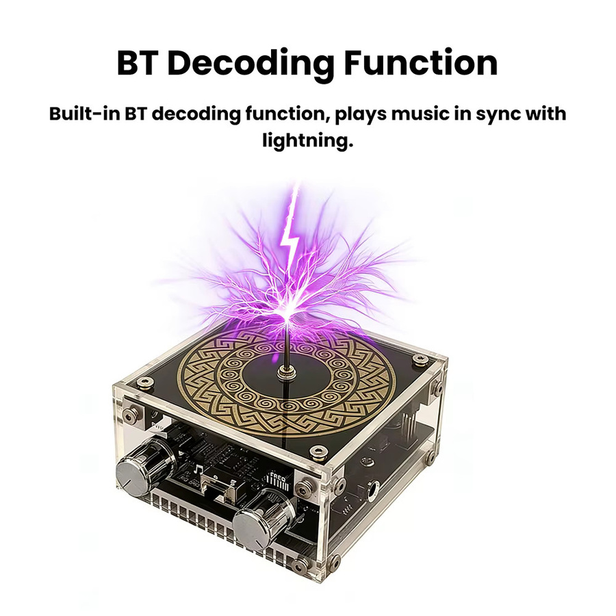 MTC Dual-Mode Musik-Tesla-Spule mit Bluetooth 5.1 und Berührbarem Künstlichem Blitzgenerator im Puls- und Dauermodus - Bild 4