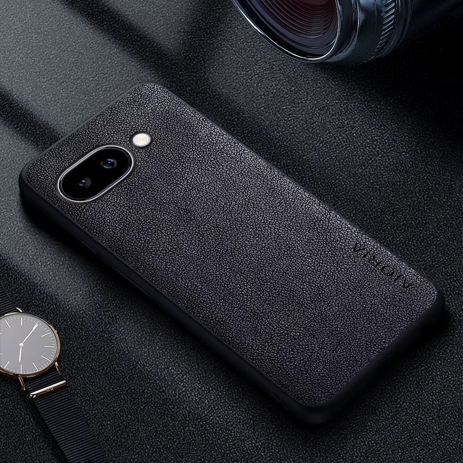 Premium Leder Handyhülle für Google Pixel 9A in Orange im Retro Business Style - Bild 2
