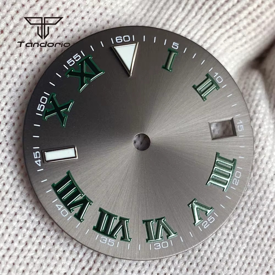 Tandorio Zifferblatt, 29 mm, Grau Sunburst, Römische Markierungen, Herren - Bild 2