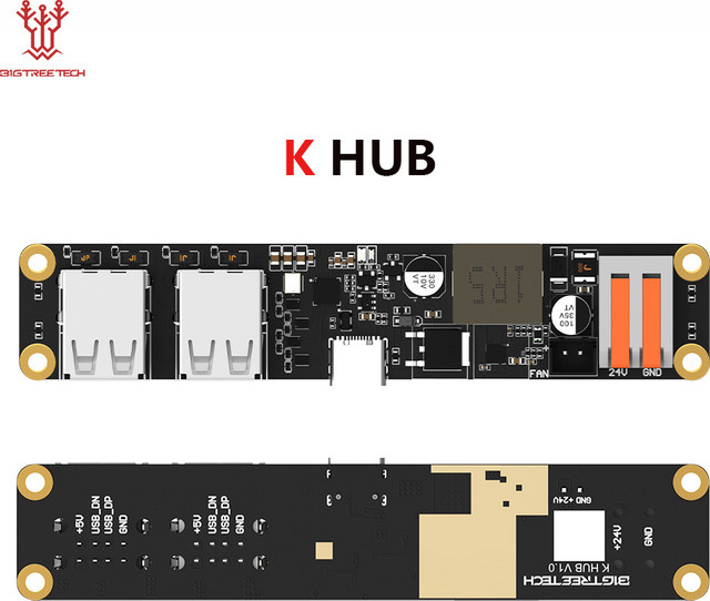 BIGTREETECH 4-Port USB-Hub als Strom- und Signalschutz für Bambu Lab A1 und A1mini 3D-Drucker, Schwarz - Bild 1