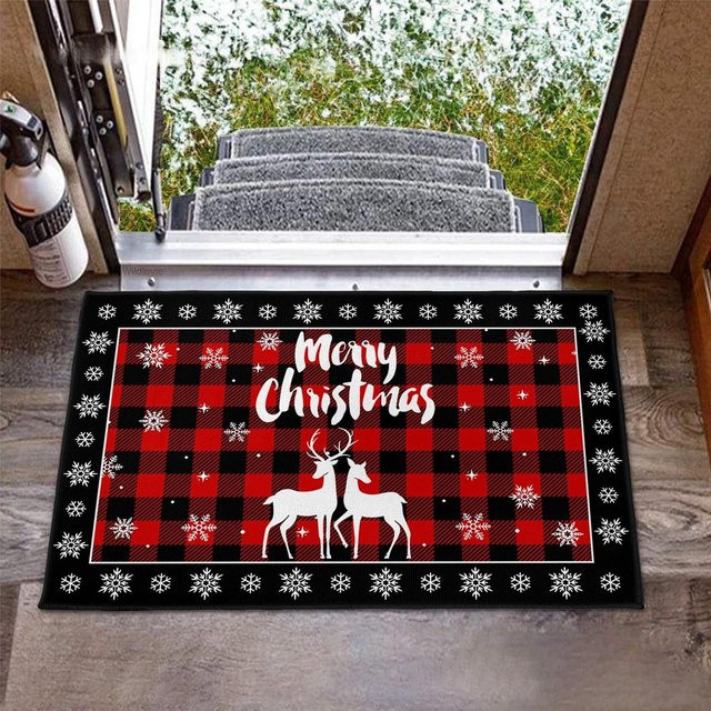 VIKAMA Christmas Happy Teppich, mehrfarbig, B/T: 60 x 40 cm, schmutzabweisend und saugfähig - Bild 1
