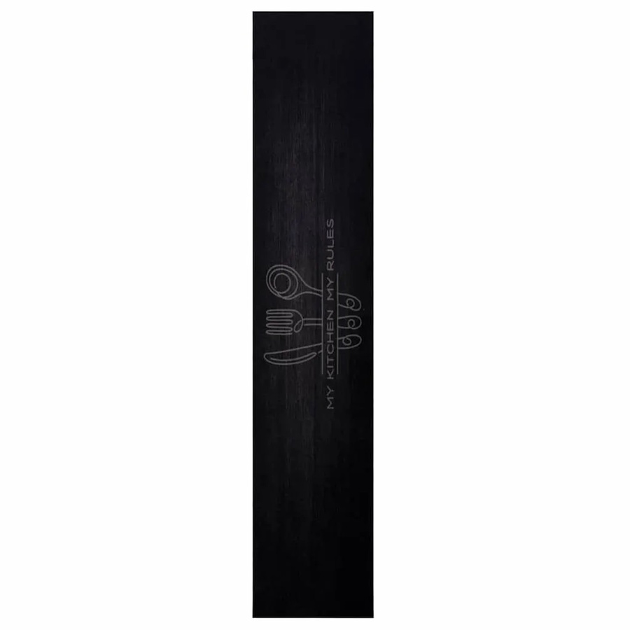 vidaXL Küchenteppich aus Samt in Schwarz, B/T: 300 x 60 cm - Bild 2