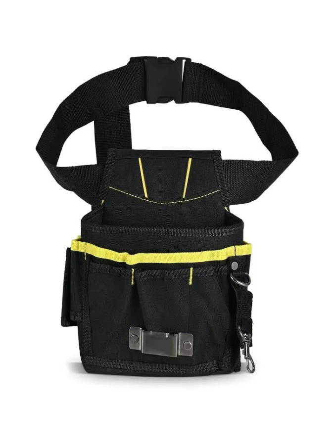 Multifunktionale Werkzeug-Hüfttasche in Schwarz mit verstellbarem Hüftgurt und mehreren Taschen für Elektriker und Handwerker, B/T/H: 24,0 x 17,0 cm - Bild 6