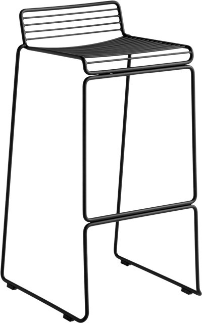 HAY Hee Bar Stool aus pulverbeschichtetem Metalldraht in Schwarz - Bild 1