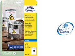 AVERY Zweckform Folien-Etiketten weiß, wetterfest, mit Rand, für Inkjet-Drucker, B: 99,1 mm, H: 42,3 mm - Bild 1