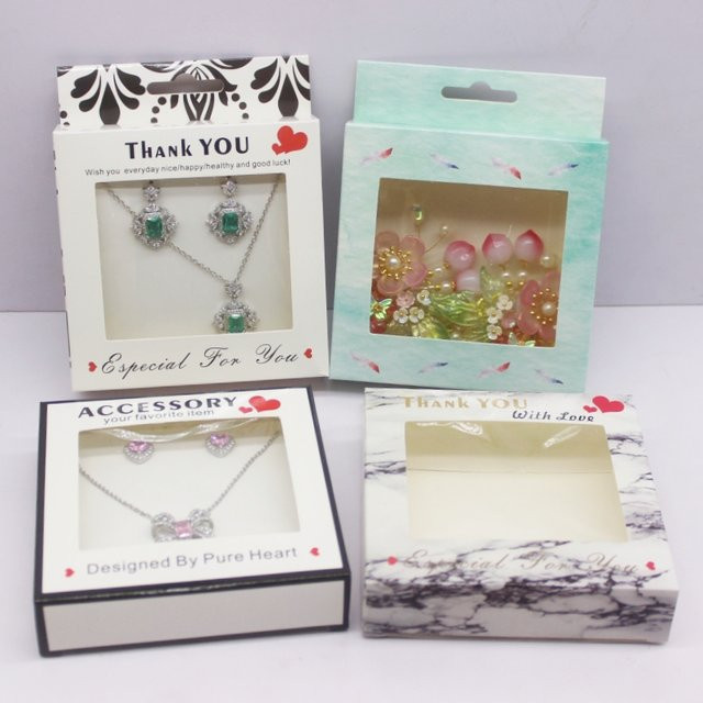 10 Stück DIY Geschenkboxen für Hochzeiten mit klarem Fenster und Hängeloch, Weiß, B/T/H: 12,5 x 10 x 2,5 cm - Bild 1
