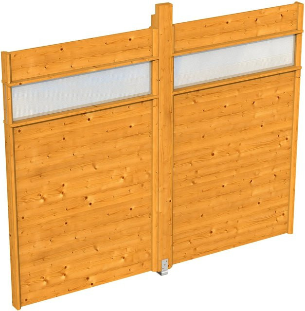 Skan Holz Wand für Pavillon Toulouse mit Lichtband, Eiche hell und beige, B/H: 270 x 209 cm - Bild 1