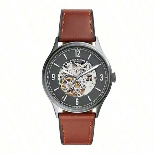 Fossil Armbanduhr Automatik, Lederarmband, Schwarz, Herren - Bild 1