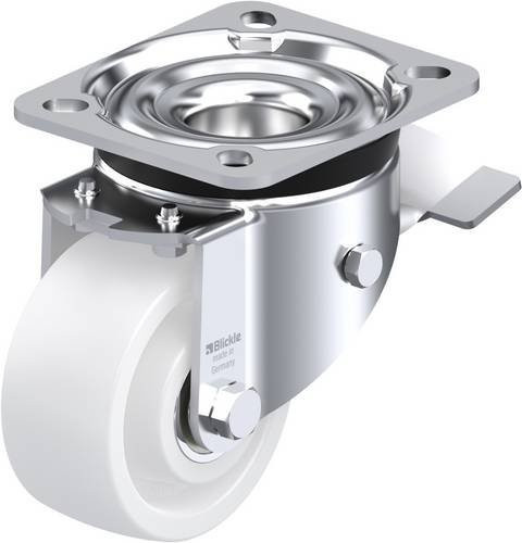 Blickle Lenkrolle LK-SPO 80K-ST mit Feststeller, Rad-Durchmesser: 80 mm, Tragfähigkeit: 350 kg, Farbe: Weiß - Bild 1