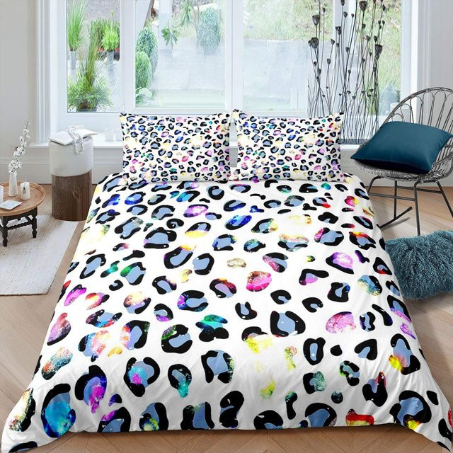 Bettwäsche Set Rosa Leopard Muster mit Glitzer-Effekt von Your Warm Home, 2/3-teilig aus Polyester, B/H: 245 x 210 cm - Bild 1