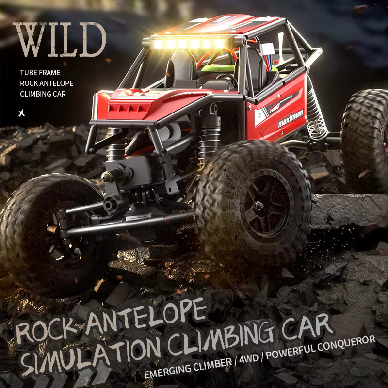 JIKEFUN RC Kletterauto, 1:18, ferngesteuertes Fahrzeug, 4WD Offroad, gelb - Bild 1