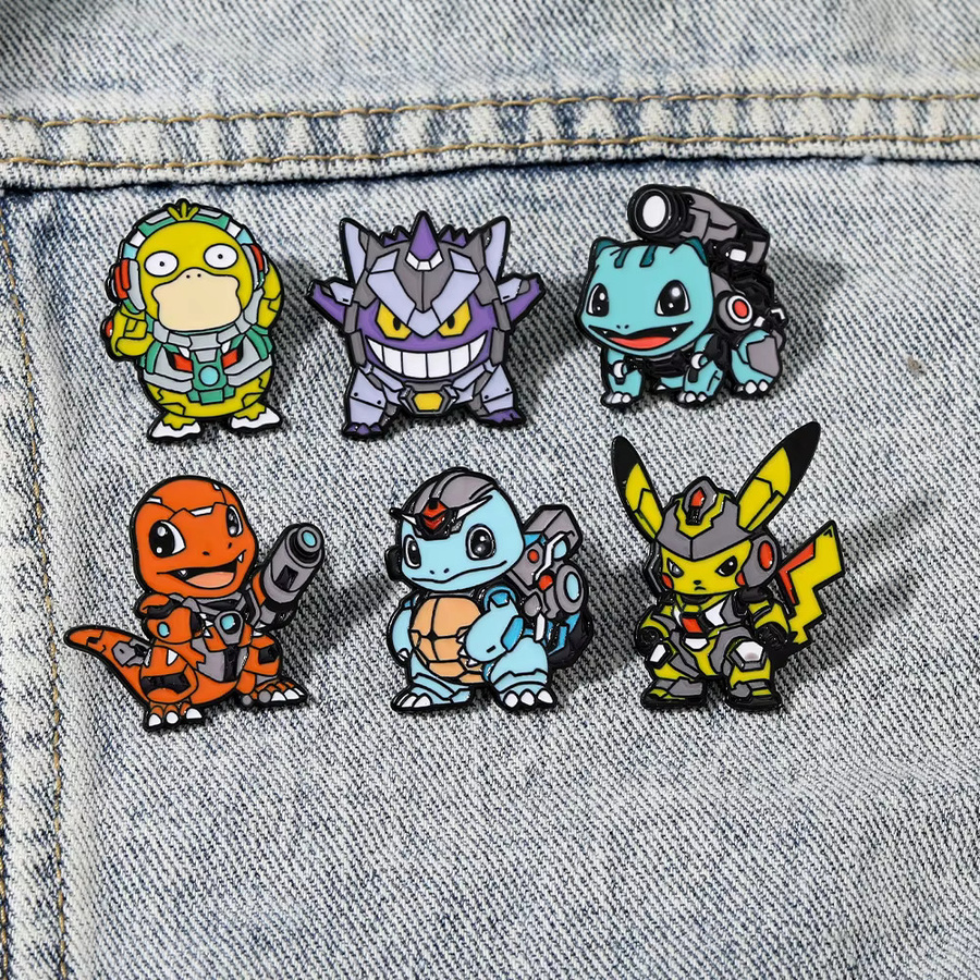 MINISO 6-teiliges Set Anime Pokemon Emaille Pins, Unisex - Bild 3