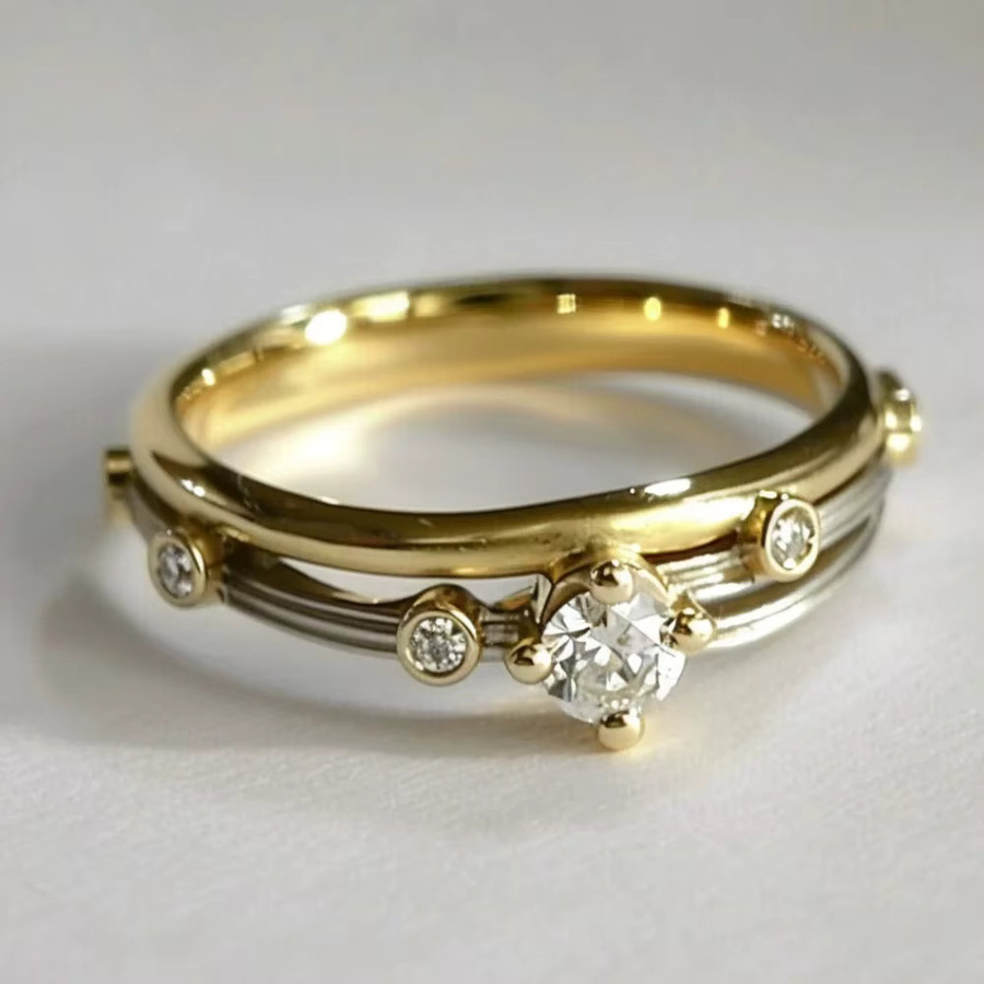 Huitan Ring, Bicolor, Zirkonia, Damen - Bild 2