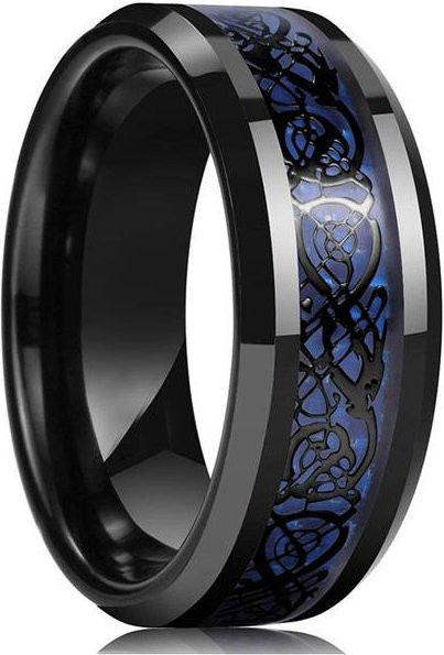 POMOiii Ring Edelstahl, Schwarz, 8mm, Unisex - Bild 1
