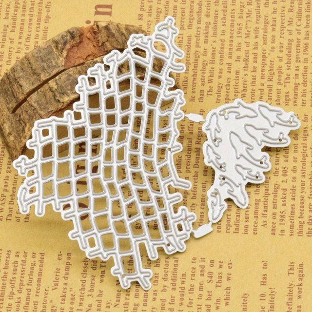 Metallisches Fischernetz-Schneidwerkzeug in Silber für DIY Scrapbooking, Album-Dekoration und Papierhandwerk - Bild 1