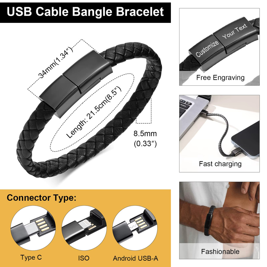 mprainbow Lederseil-Armband, Schwarz, Herren - Bild 6