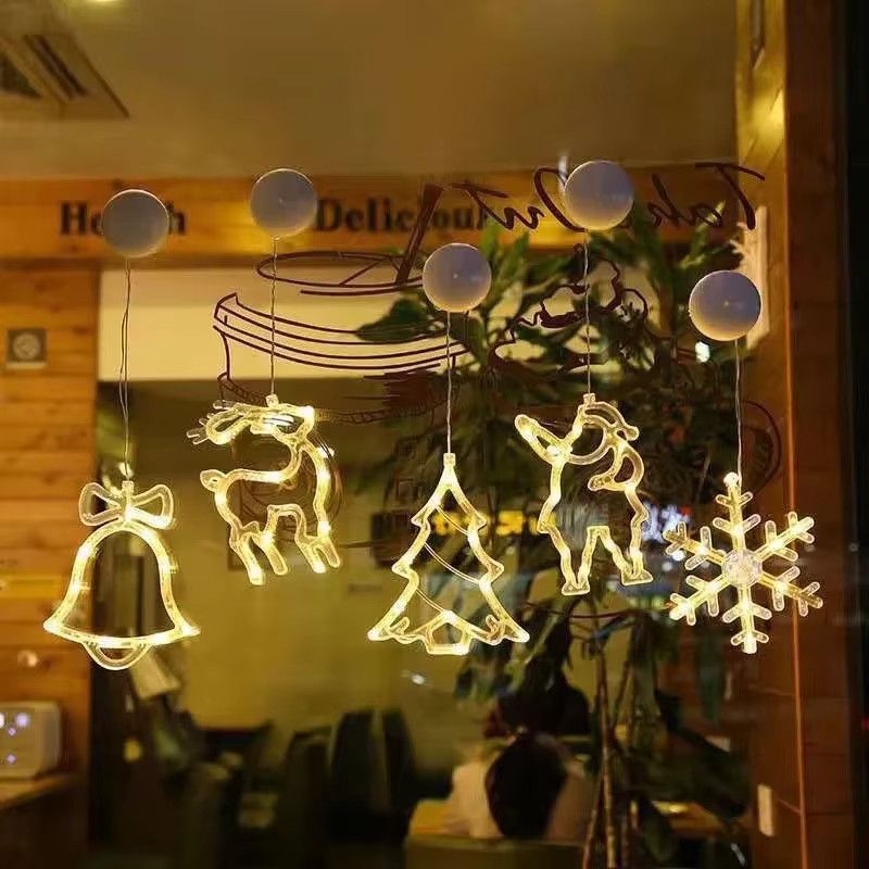 TLEDMP Weihnachts-Fensterlichter batteriebetrieben als hängende Dekoration mit Saugnapf für Innen und Außen - Bild 3